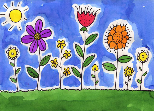 drawing for kids flowers